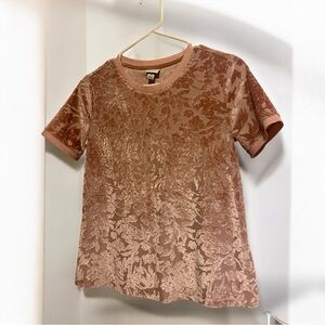 A New Day Pink Velvet Print Short Sleeve Tee